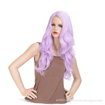 Best-selling natural purple sweet girl full wig curly hair long hair animation costumes cosplay